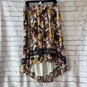 Torrid Midi Floral Skirt Gauzy Material High Low Style Floral Design Size 1X